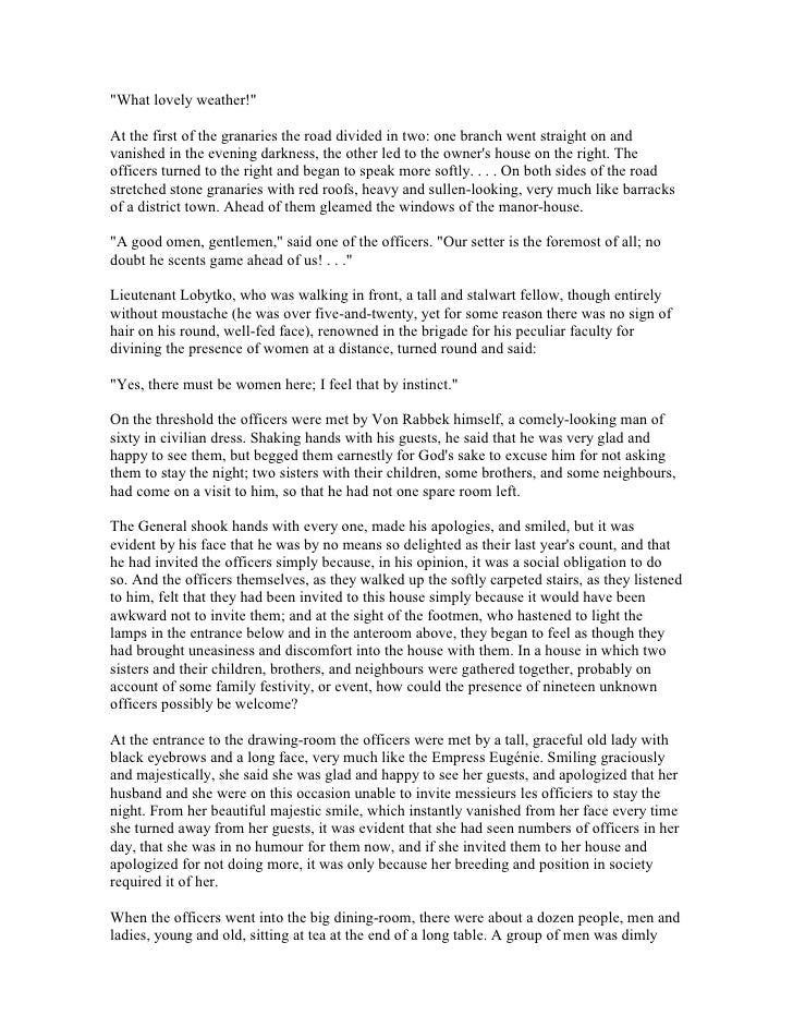 the kiss by anton chekhov essays